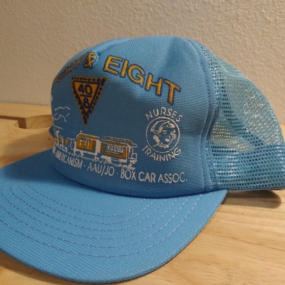 Deadstock Vintage Forty & Eight Club Trucker Snap Back Hat - Picture 3 of 6